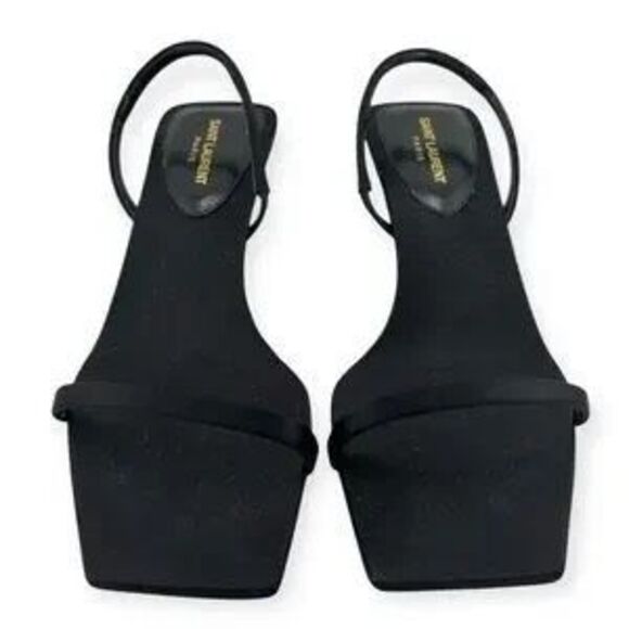 Yves Saint Laurent Women's Jaspe Sandals in Satin Crepe - Picture 9 of 12